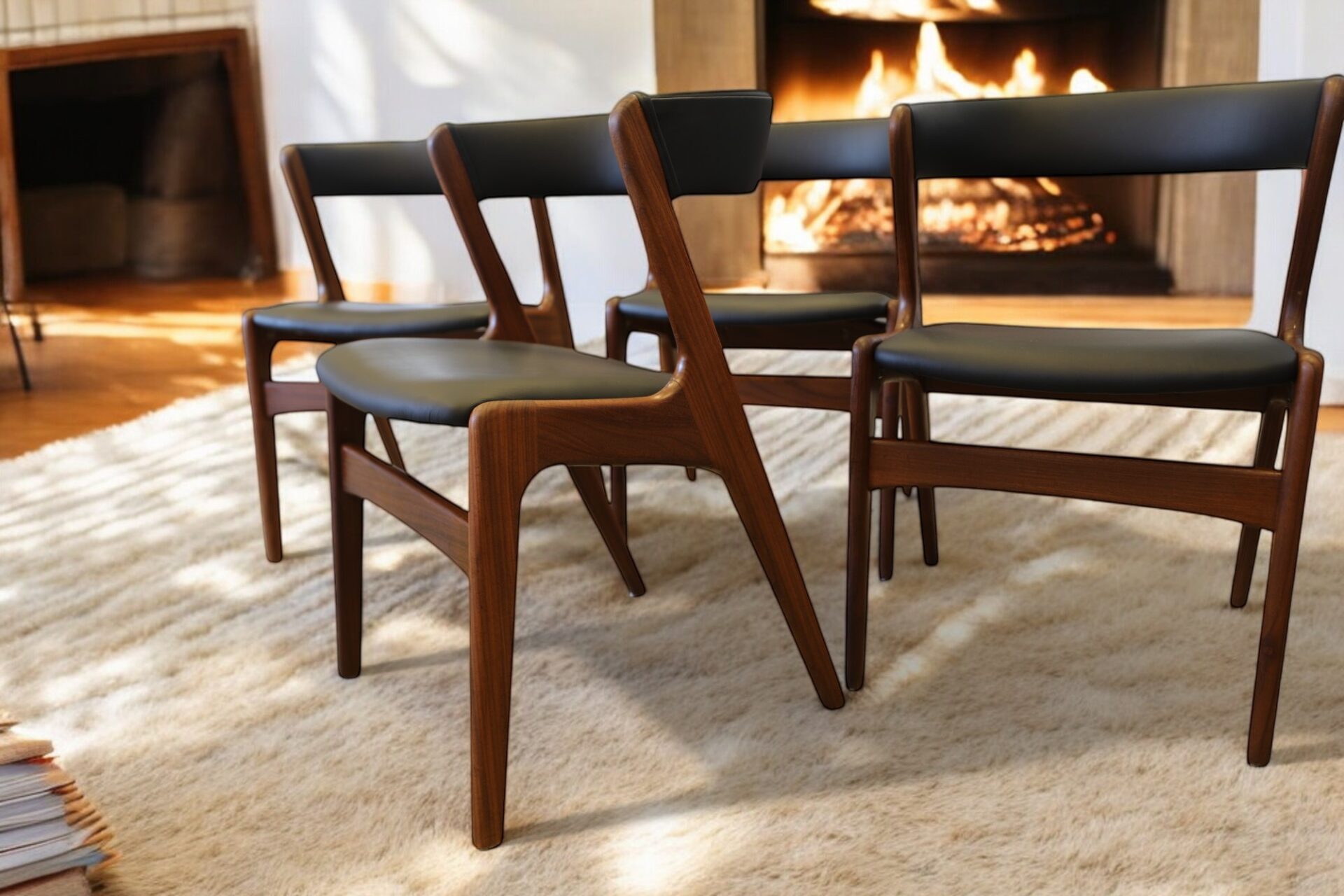 Läs mer om artikeln På ingång! Kai Kristiansen Fire Chair i teak och svart skinn. 48 cm bred