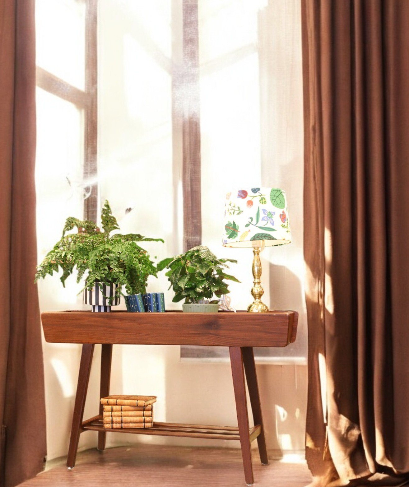 Läs mer om artikeln Brdr. Dalsgaard Illum Bolighus blombord i valnöt. 100x20x61 cm. Reserverat