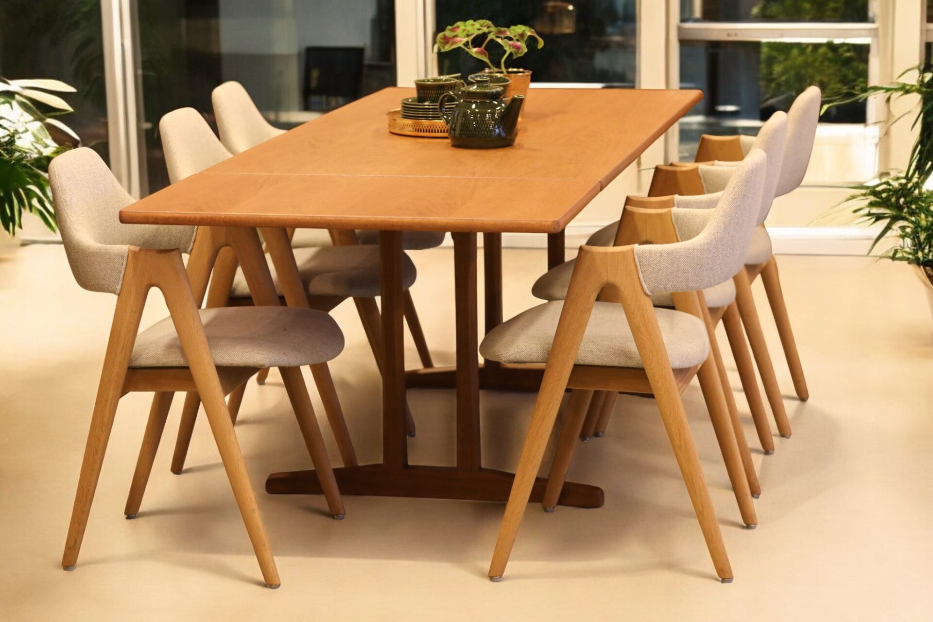 Läs mer om artikeln Børge Mogensen matbord C18 i ek. 160x82x74+47 cm