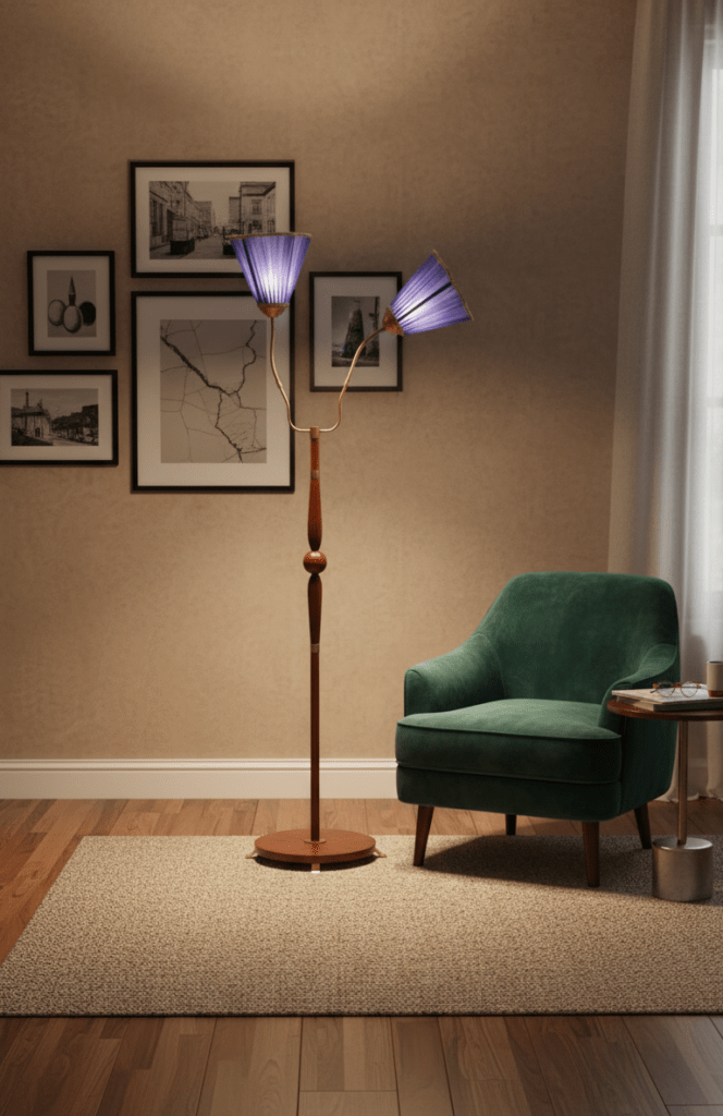Plisserad lampskärm till golvlampor. 20 cm hög
