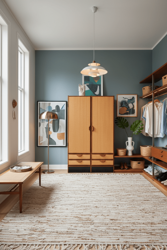 Omann Jun garderob i teak & Oregon Pine. 125x61x202 cm