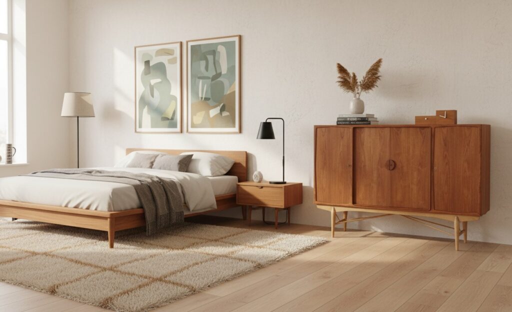 Danskt skåp i teak och ek 1960-tal. 170x42x121 cm