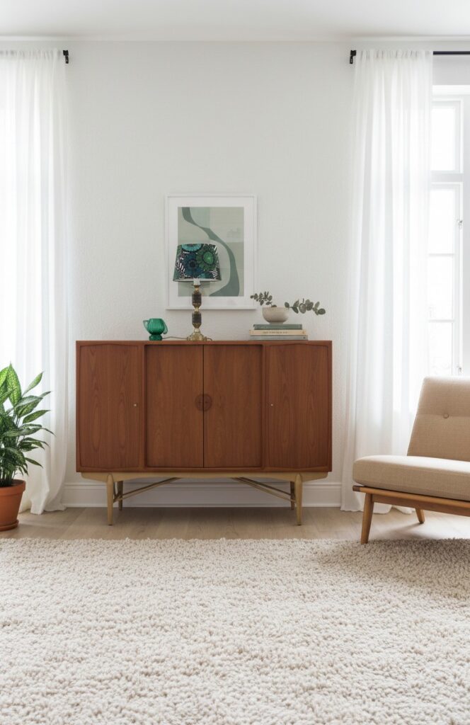 Danskt skåp i teak och ek 1960-tal. 170x42x121 cm