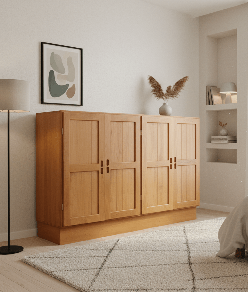 Danskt elegant skåp i massiv teak. 180x47x114 cm