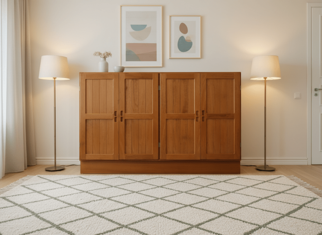Danskt elegant skåp i massiv teak. 180x47x114 cm