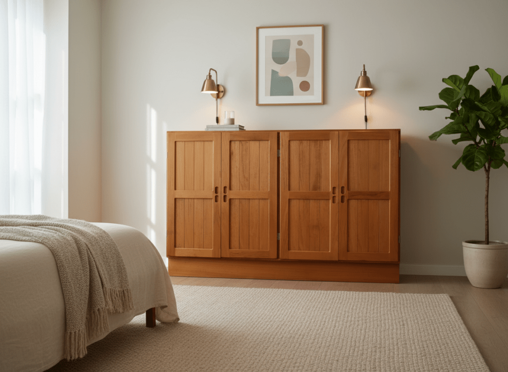 Danskt elegant skåp i massiv teak. 180x47x114 cm