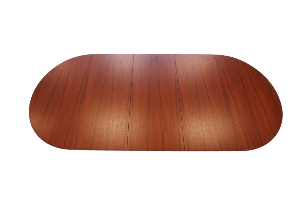 Matbord i teak Henning Kjærnulf för Sorø Møbelfabrik Danmark 1960-tal. 115 cm ø+3×50 cm