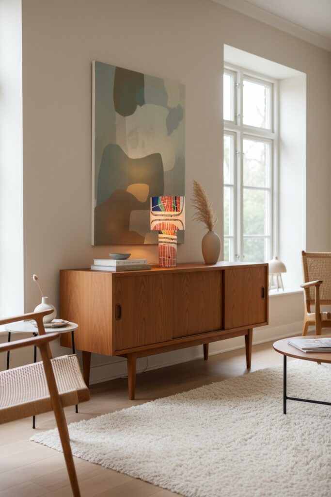 Bordslampa i Josef Franks Manhattan för Svenskt Tenn. 50 cm hög