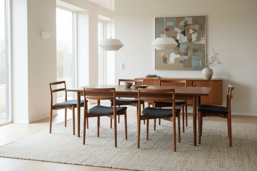 Harry Østergaard stolar i teak, 4 st, Randers Møbelfabrik, Hallingdal 65