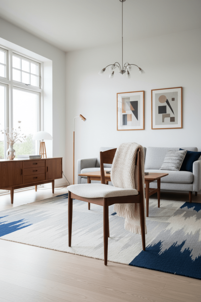 Fyra danska stolar i teak av Theodor Harlev för Farstrup Møbelfabrik. 50 cm bred