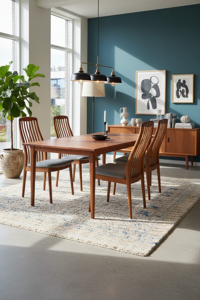 Matstol i massiv teak från Schou Andersen Danmark. 50 cm bred