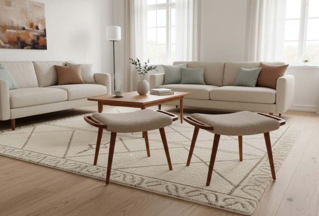 Dansk pall i teak med teakhandtag. 59x32x44 cm