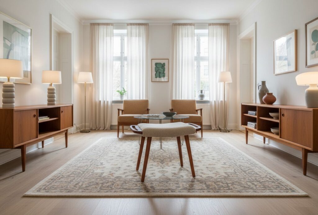 Dansk pall i teak med teakhandtag. 59x32x44 cm