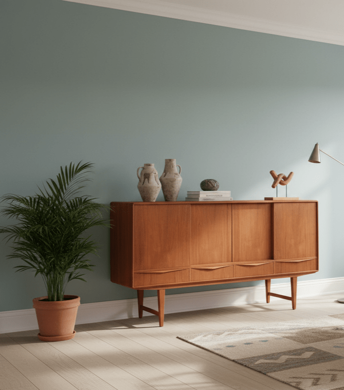 E.W. Bach skåp i teak Sejling Stolefabrik Danmark. 196x44x113 cm