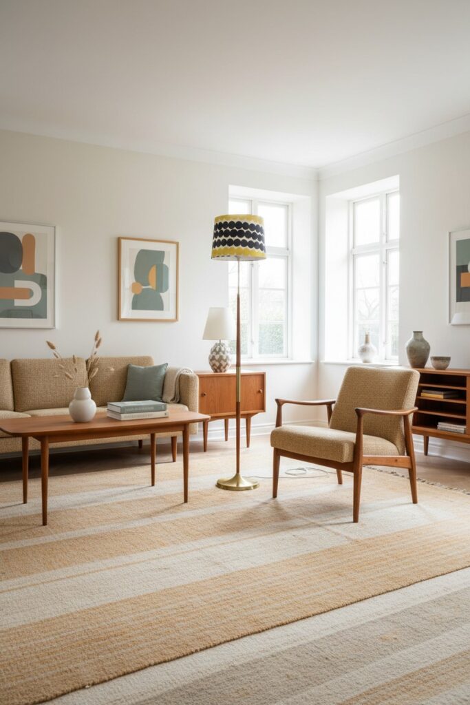 Dansk golvlampa i teak och mässing. 148 cm hög