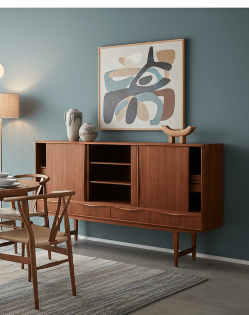E.W. Bach skåp i teak Sejling Stolefabrik Danmark. 196x44x113 cm
