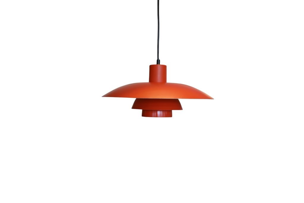 PH 4/3 pendel Poul Henningsen för Louis Poulsen orange och vit. 40 cm ø