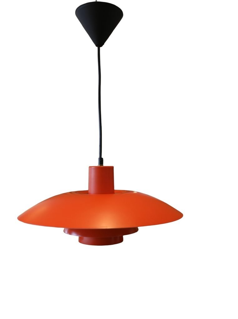 PH 4/3 pendel Poul Henningsen för Louis Poulsen orange och vit. 40 cm ø