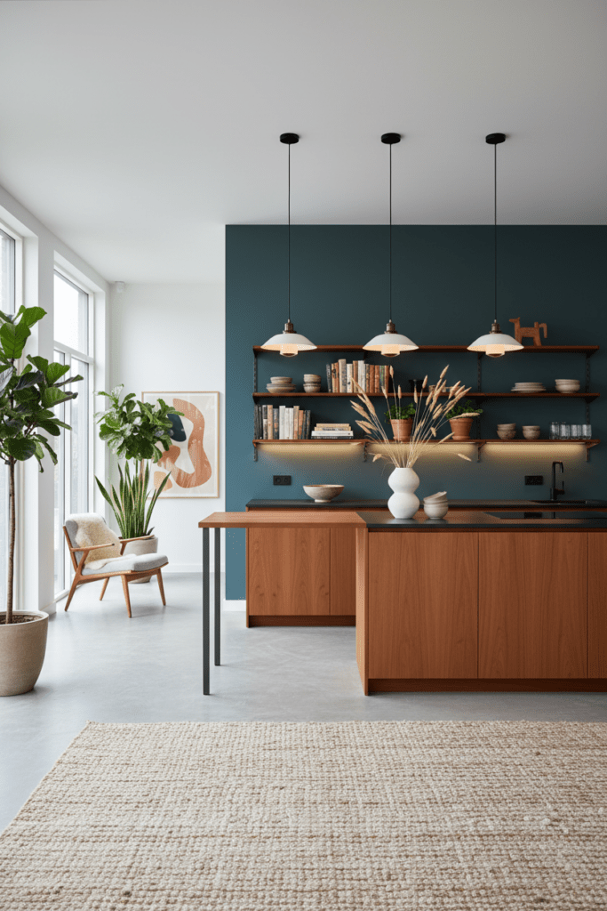 Kai Kristiansen vägghängt hylla i teak. 89x25x85 cm