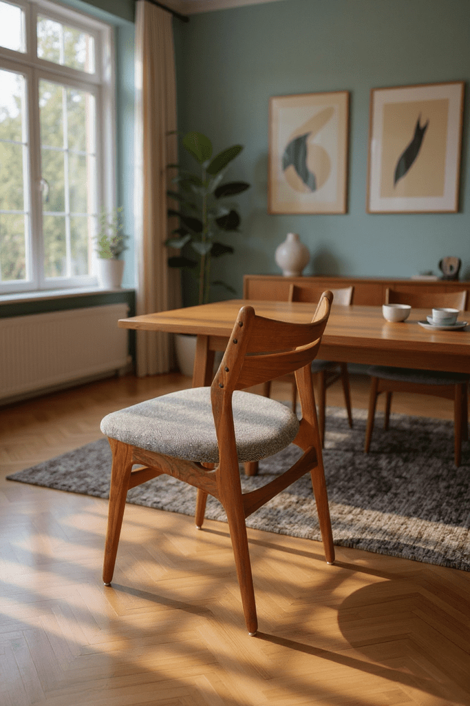 Erik Buch stol modell 310 i teak. 51 cm bred