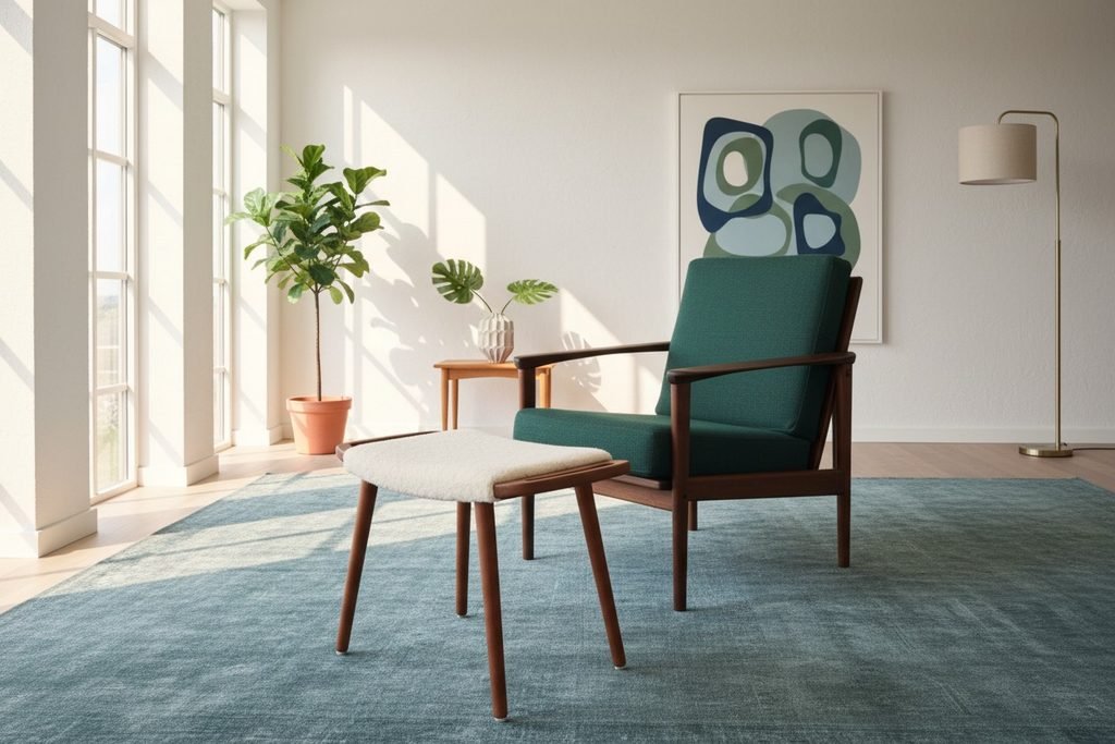 Dansk pall i teak med teakhandtag. 60x32x44 cm