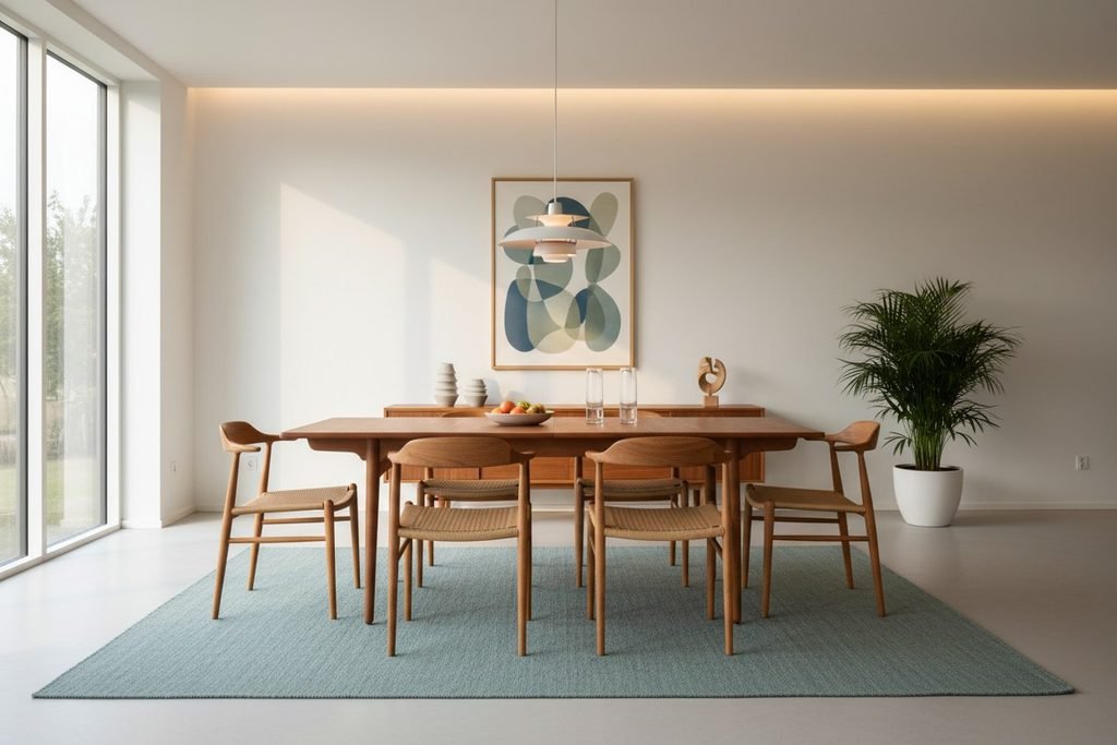 Hans J. Wegner matbord AT 310 i teak & ek för Andreas Tuck. 160x86x73+2×40 cm