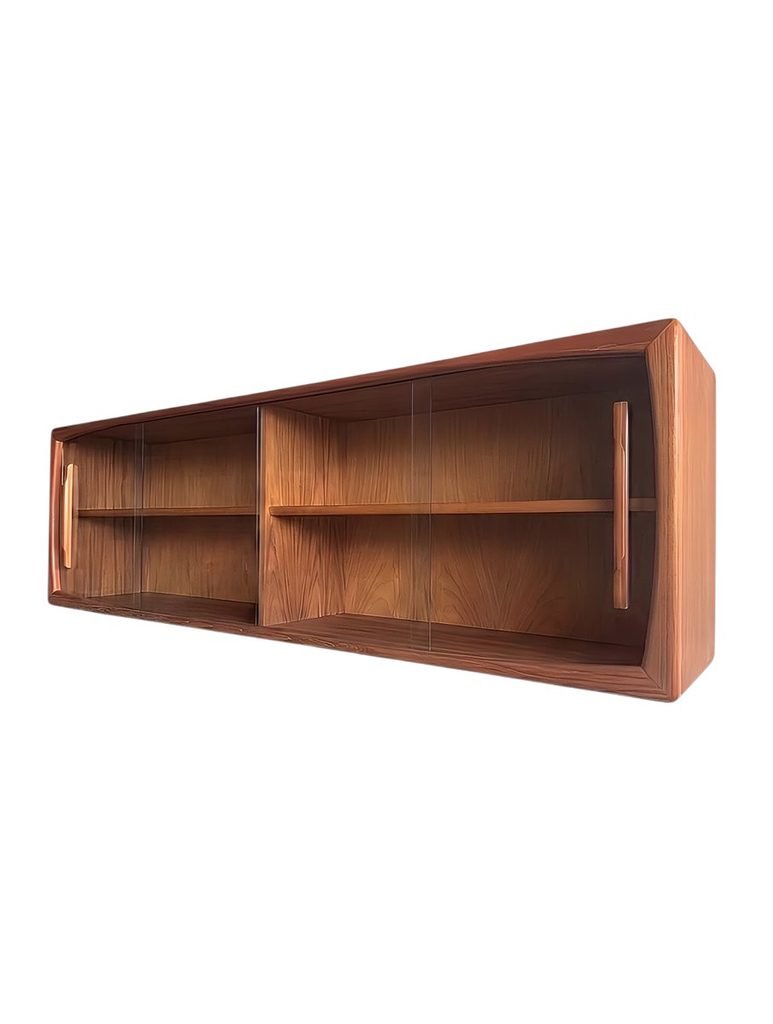 Vitrinskåp/vägghängt sideboard i teak HP Hansen Danmark. 160x32x50 cm