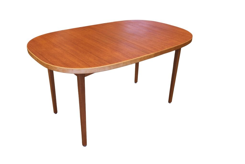 Ovalt matbord i teak och ek av Bertil Fridhagen, Bodafors