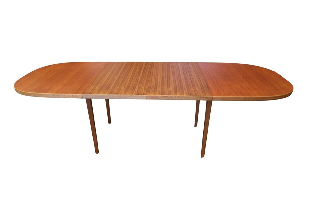 Ovalt matbord i teak och ek av Bertil Fridhagen, Bodafors