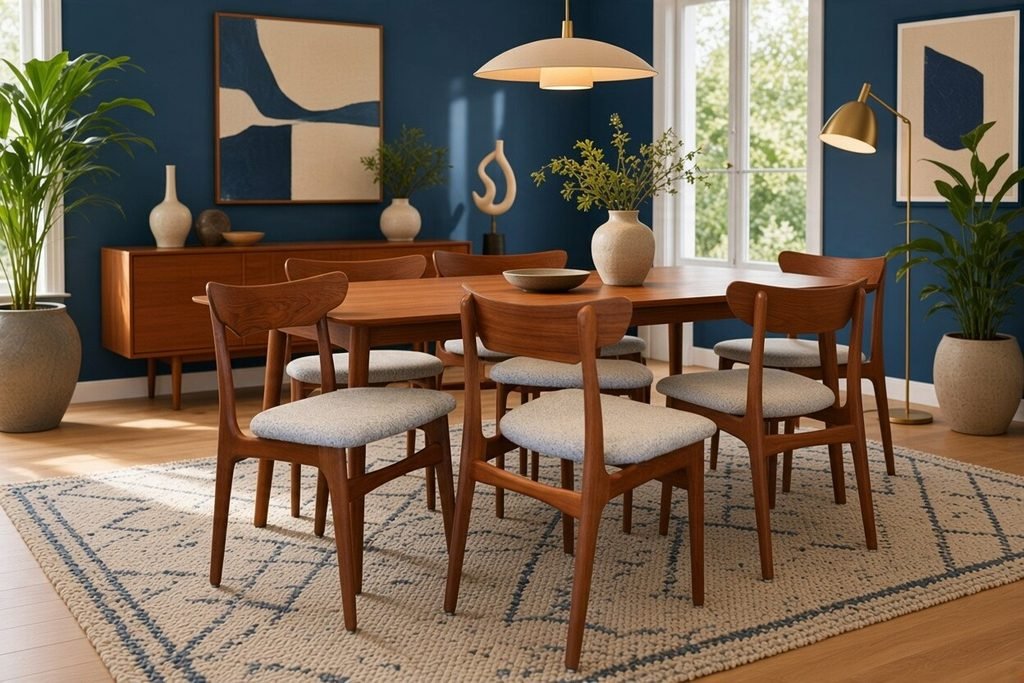 Danska matstolar i teak av Schiønning & Elgaard för Randers Møbelfabrik. 48 cm bred